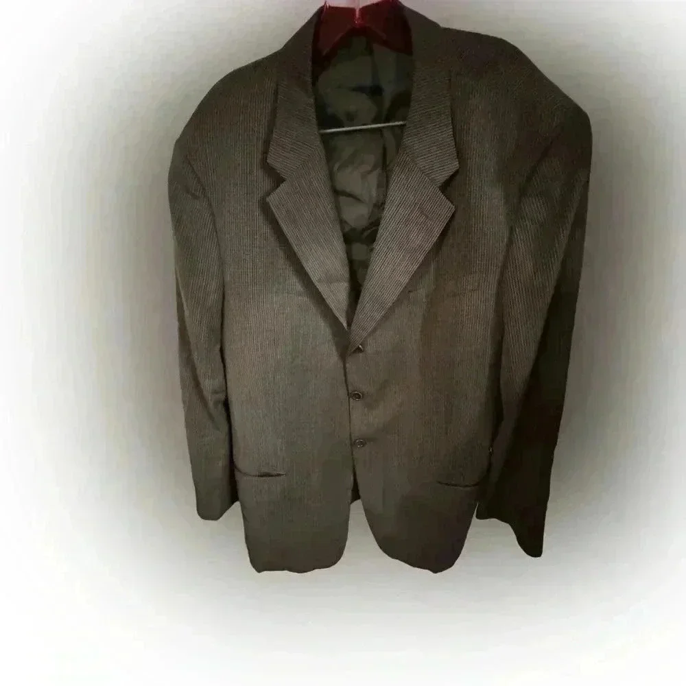 Armani Collezioni men’s dark gray striped wool blazer size 46R